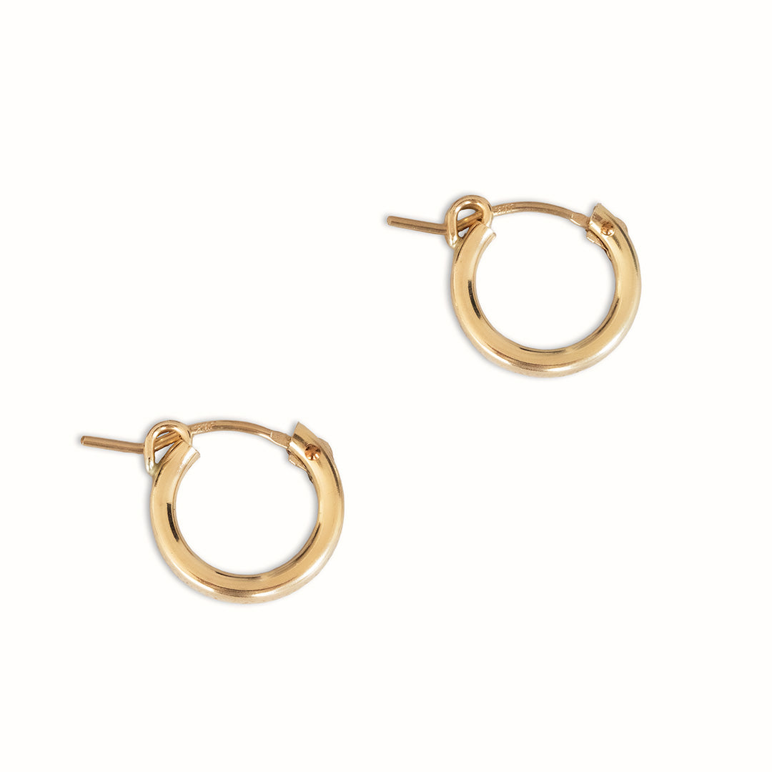 Classic Gold Hoop Earrings 13mm - Gold