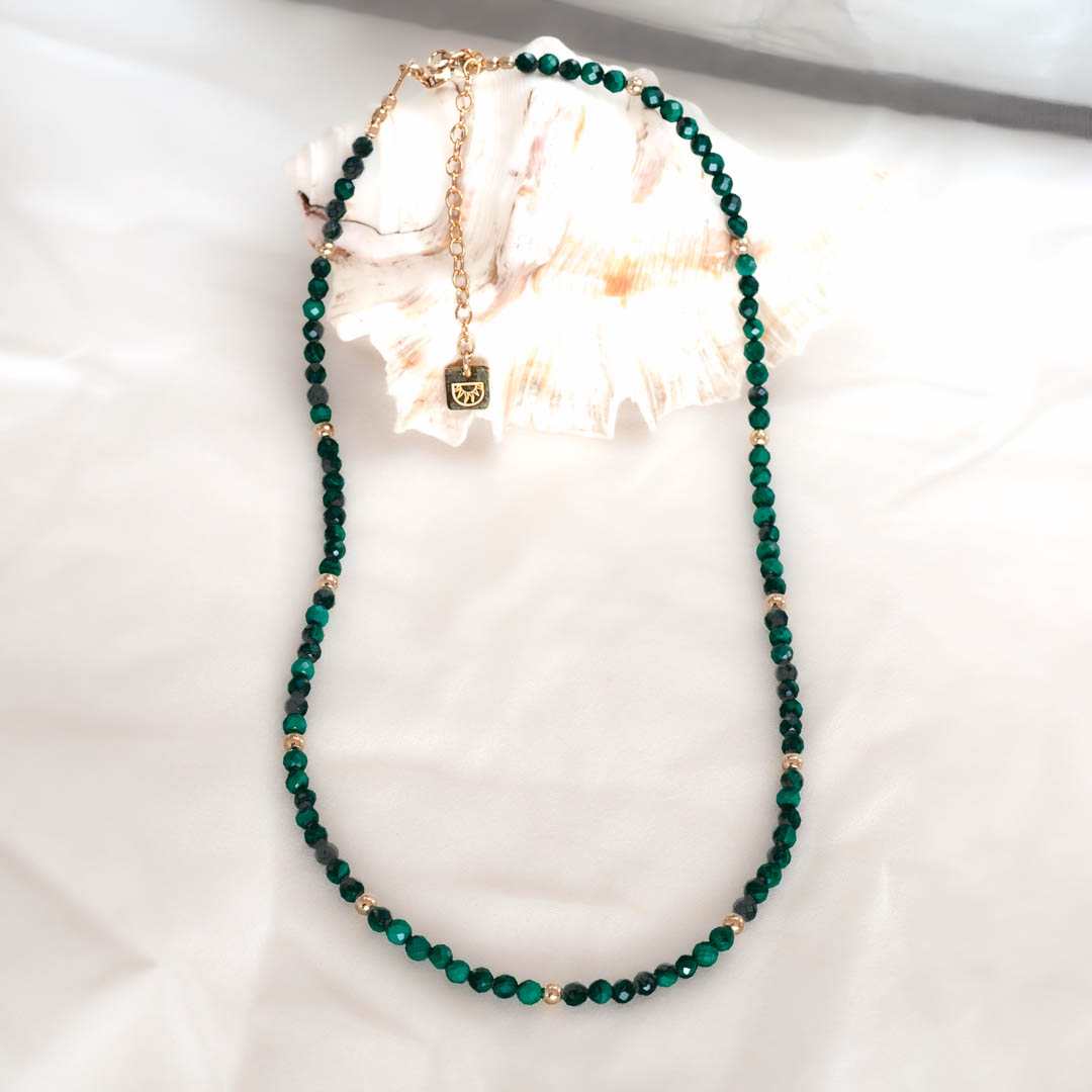 Eve Necklace - Gold and Malachite