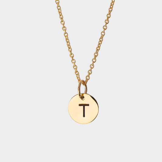 Initial Necklace T - Gold