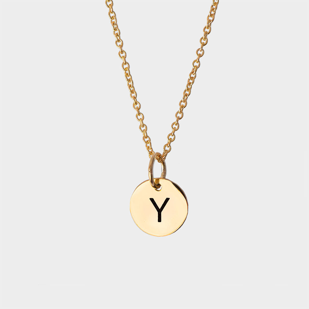 Initial Necklace Y - Gold