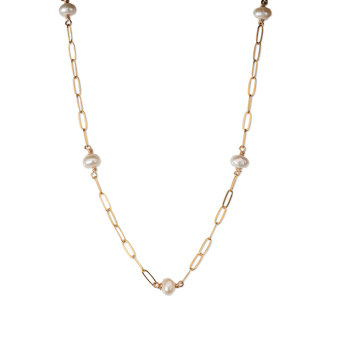 Lola Pearl Necklace - Gold and Pearl