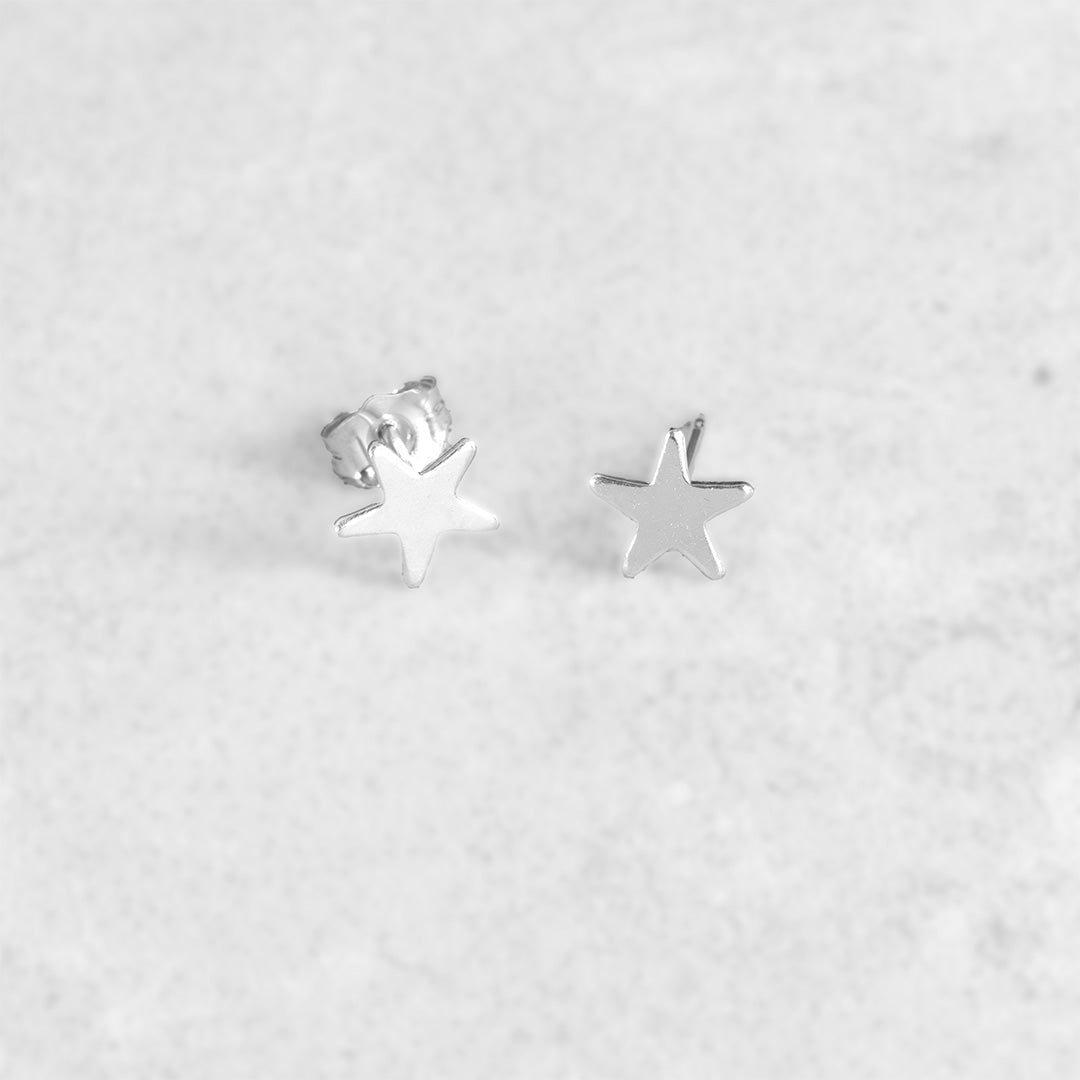 Starry Night Stud Earrings Silver Flatlay