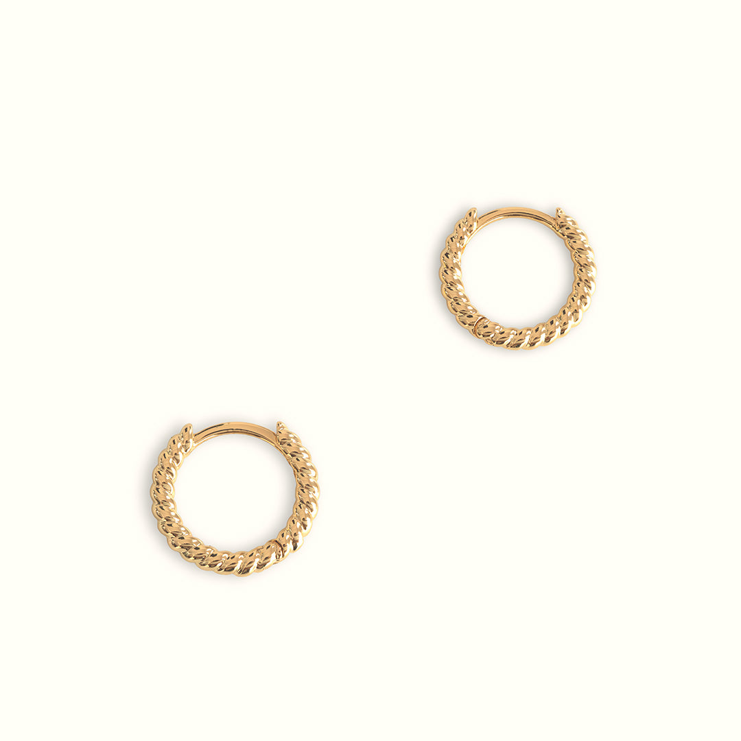 Twisted Gold Hoop Earrings 10mm - Gold
