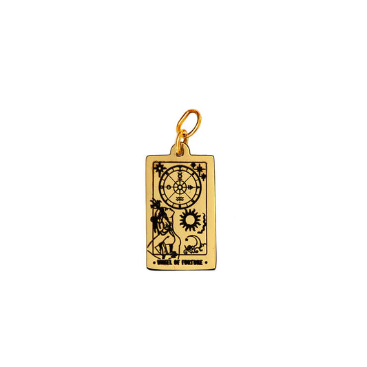 Wheel Of Fortune Tarot Charm - Gold
