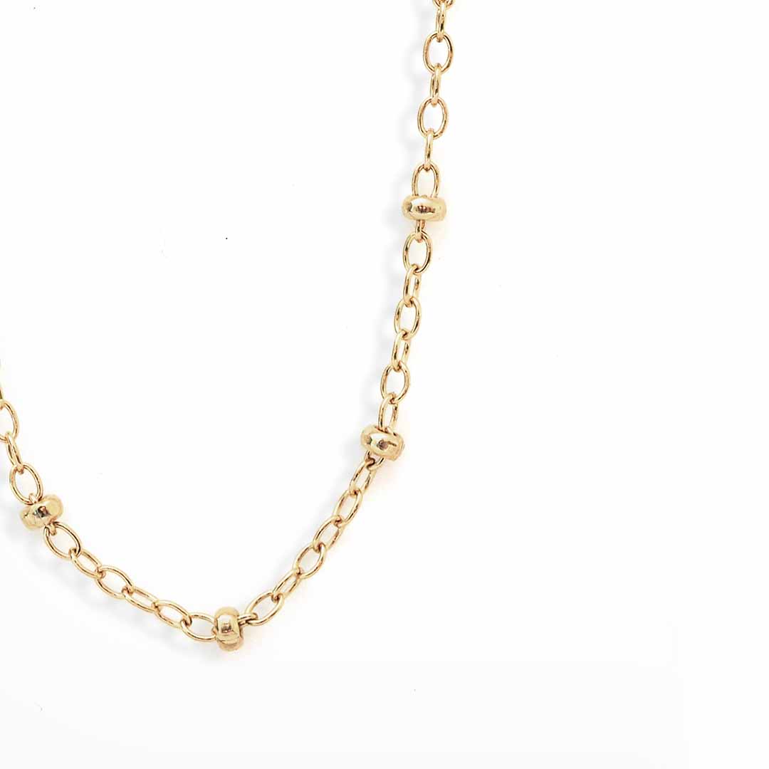 satellite cable chain gold closeup