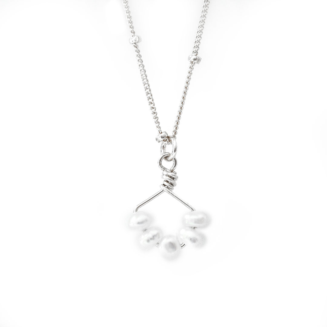 Angel 5 necklace silver and pearl