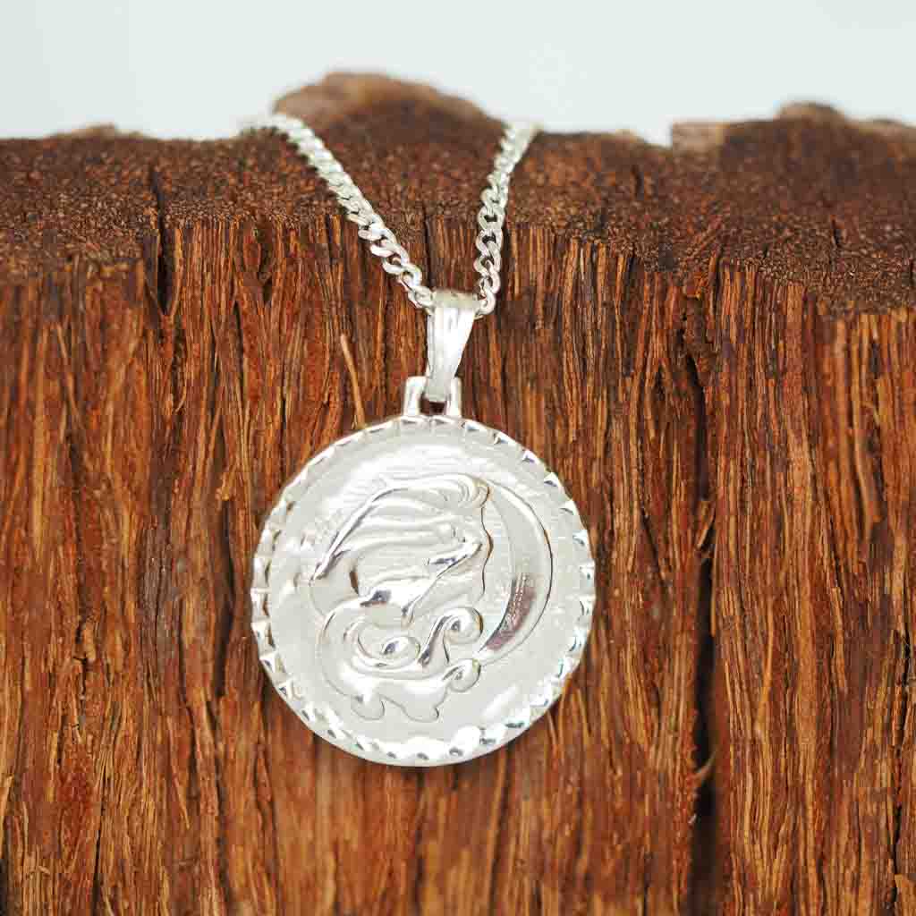 CELESTIAL ELEMENTS - THE AQUARIUS star sign necklace pendant sterling silver jewellery flatlay