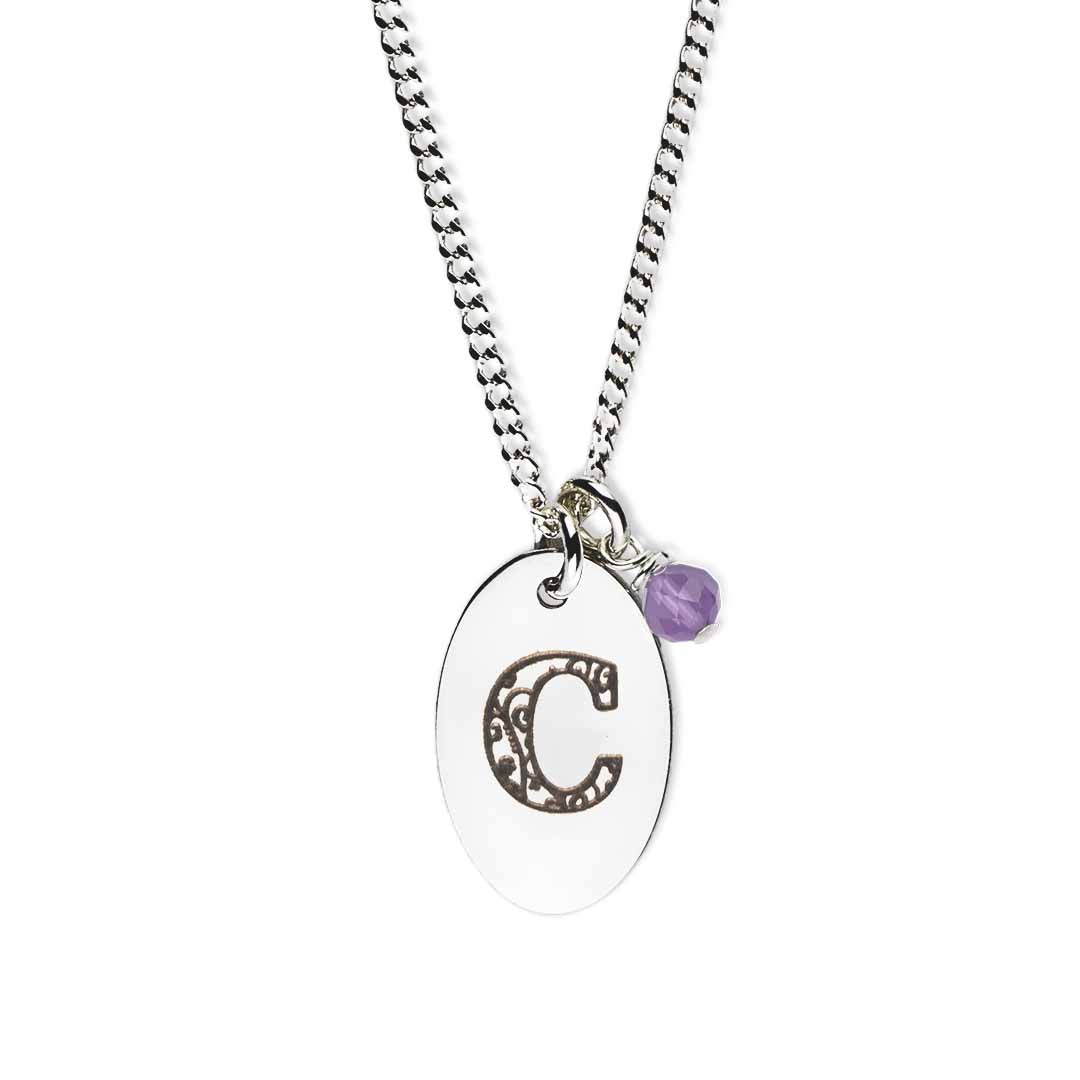 Birthstone-love-letter-c-silver amethyst