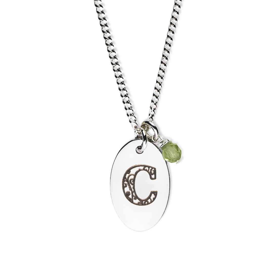 Birthstone-love-letter-c-silver peridot
