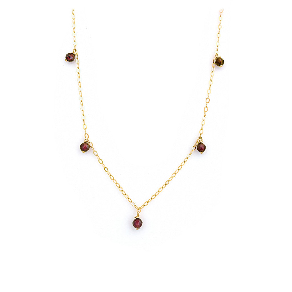 Charmed Prue Necklace - Gold and Red Garnet