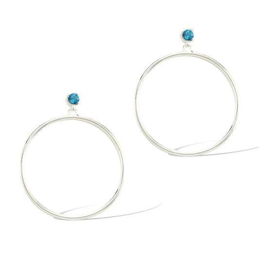 Circlette Hoop Earrings swiss blue topaz