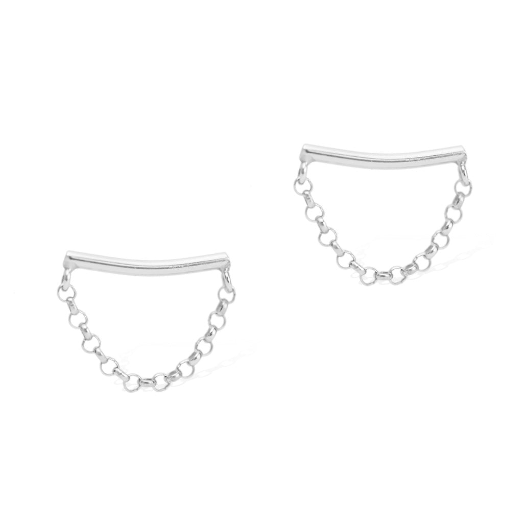 Crescent Moon Earrings Sterling Silver