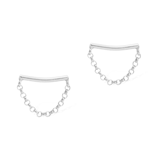 Crescent Moon Earrings Sterling Silver