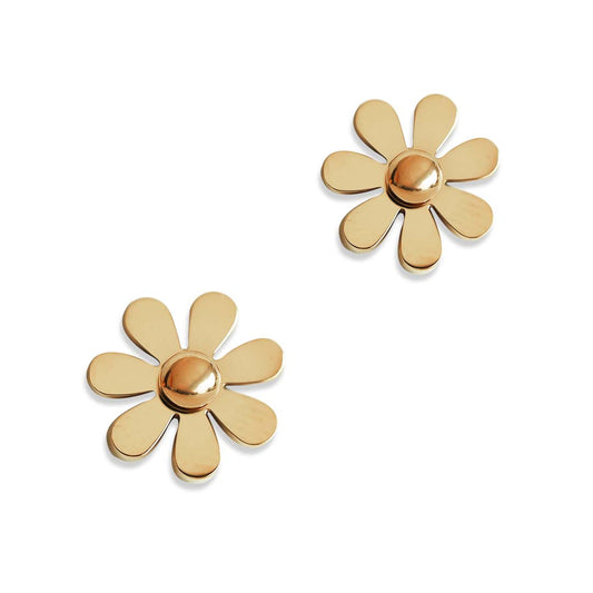 Daisy Stud Earrings - Gold