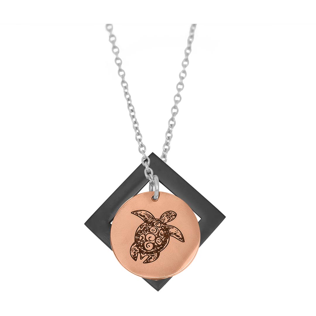 Sea Turtle and Diamond Pendant - Customise