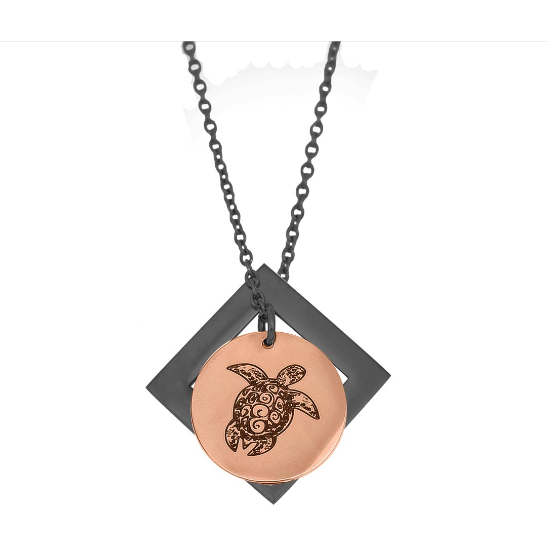 Sea Turtle and Diamond Pendant - Customise