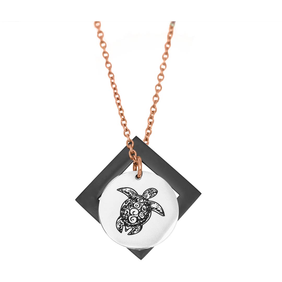 Sea Turtle and Diamond Pendant - Customise