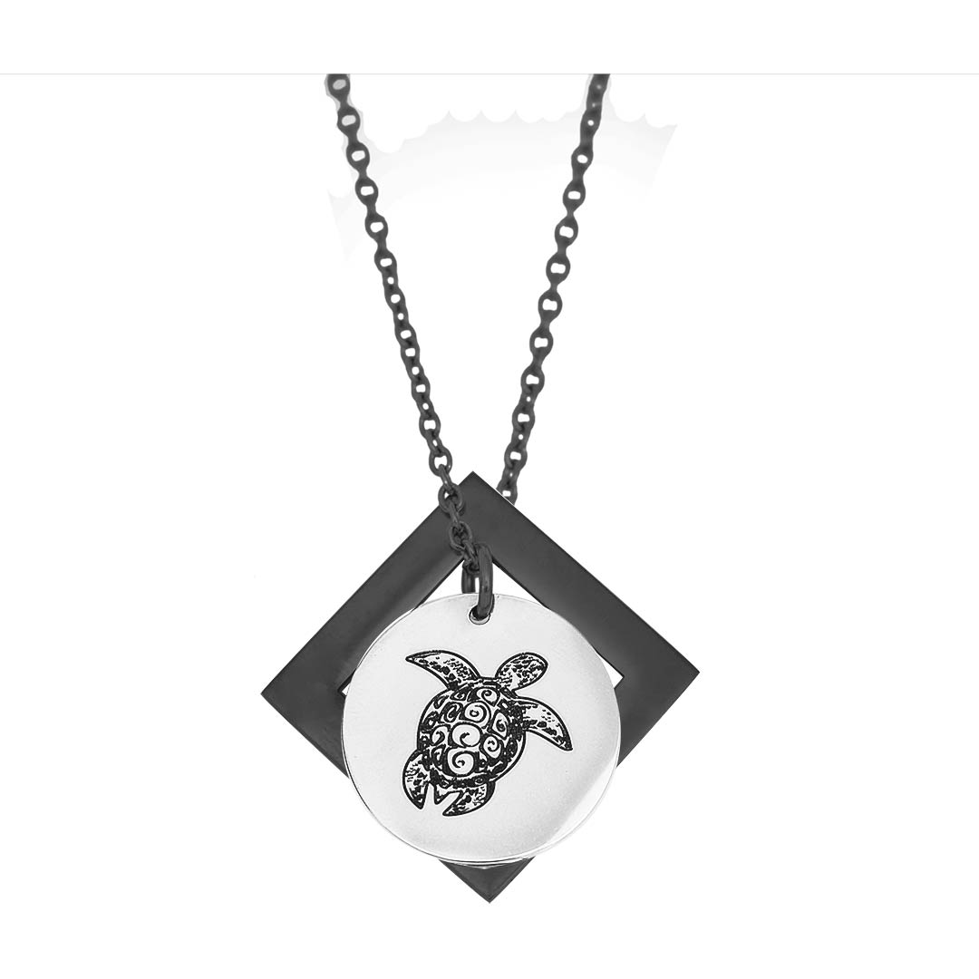 Sea Turtle and Diamond Pendant - Customise