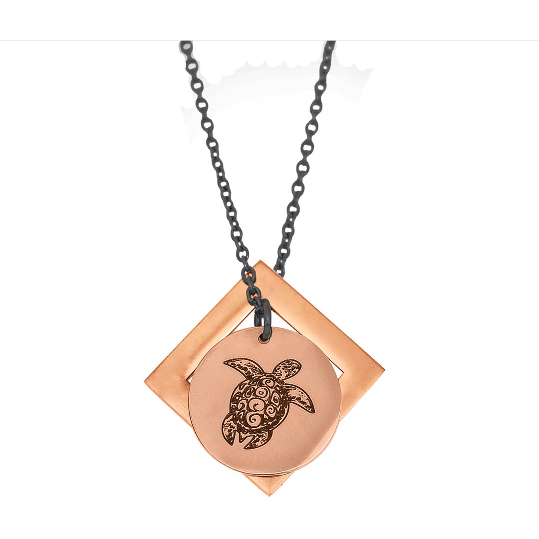 Sea Turtle and Diamond Pendant - Customise