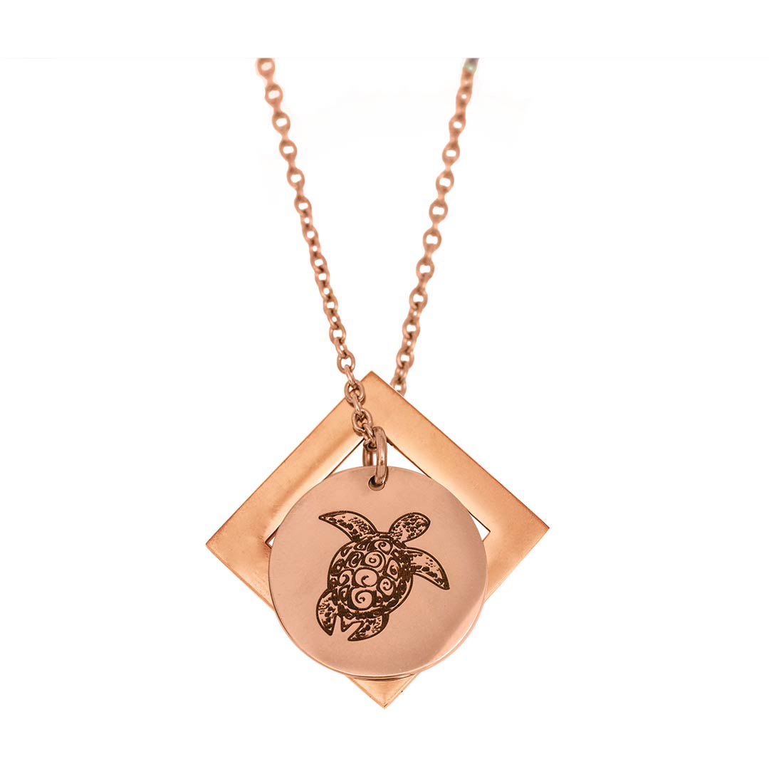 Sea Turtle and Diamond Pendant - Customise