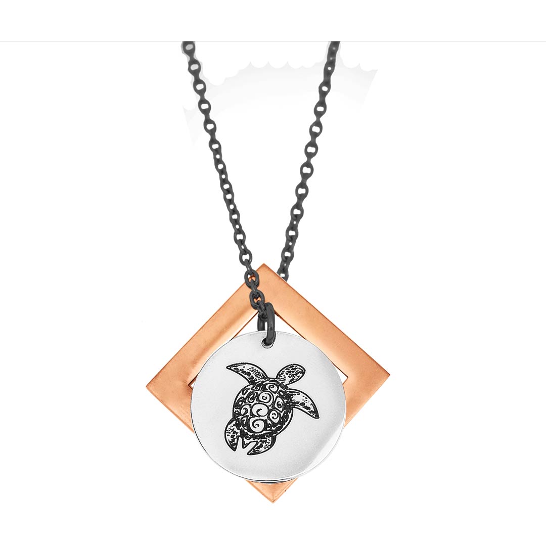 Sea Turtle and Diamond Pendant - Customise