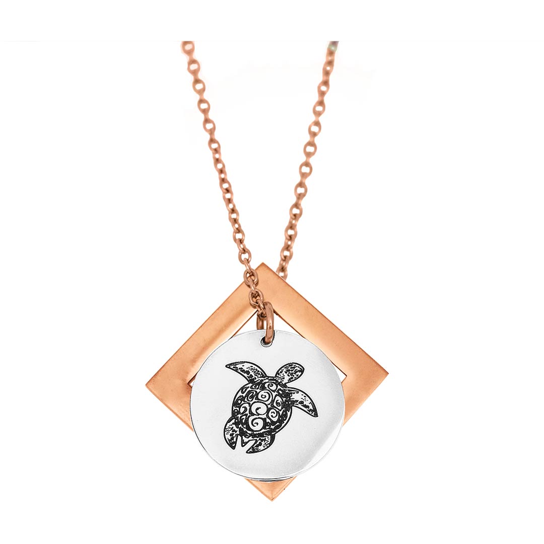 Sea Turtle and Diamond Pendant - Customise