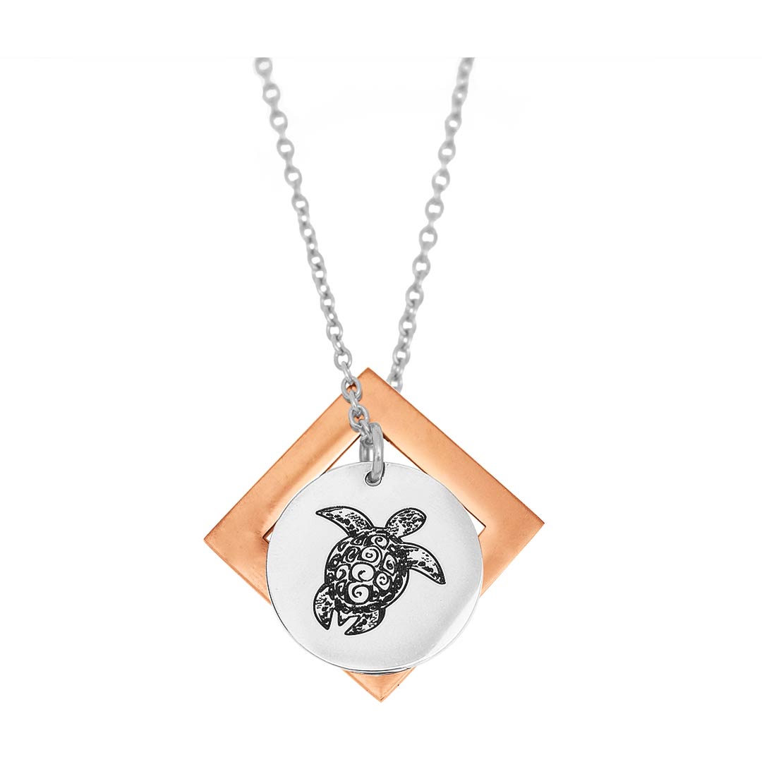 Sea Turtle and Diamond Pendant - Customise