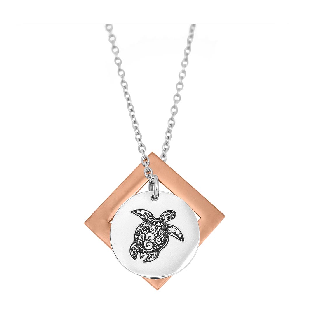 Sea Turtle and Diamond Pendant - Customise