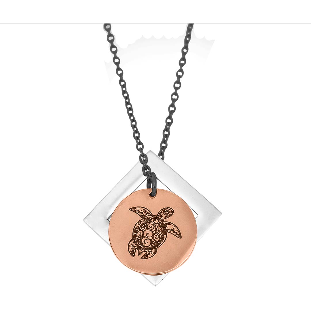 Sea Turtle and Diamond Pendant - Customise
