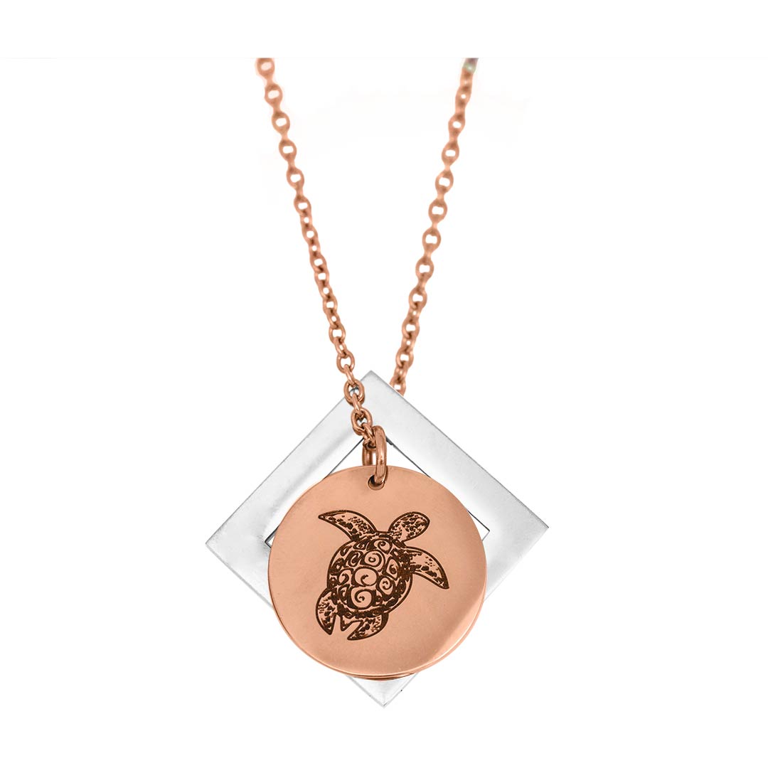 Sea Turtle and Diamond Pendant - Customise