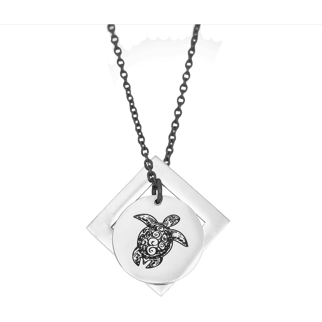 Sea Turtle and Diamond Pendant - Customise