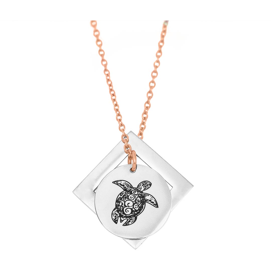 Sea Turtle and Diamond Pendant - Customise