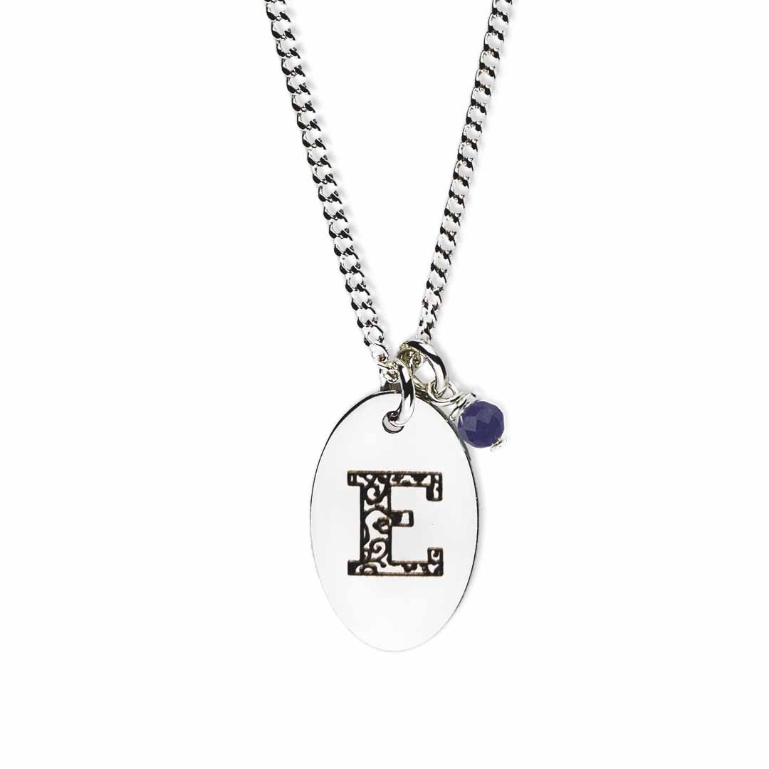 Birthstone-love-letter-e-silver sapphire