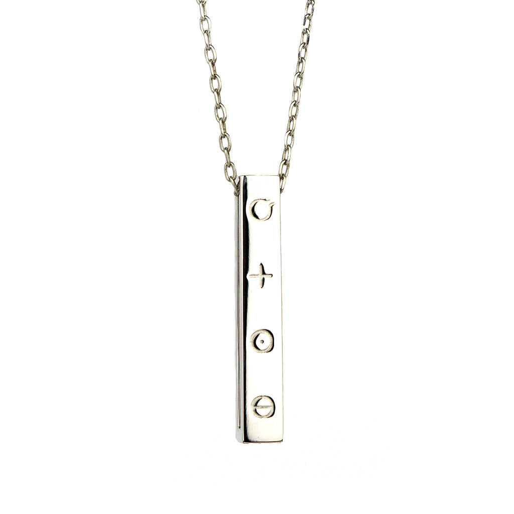 Elements Bar Pendant Rhodium front