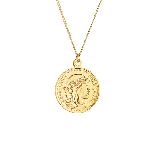 Heirloom Gold Coin Necklace Heads