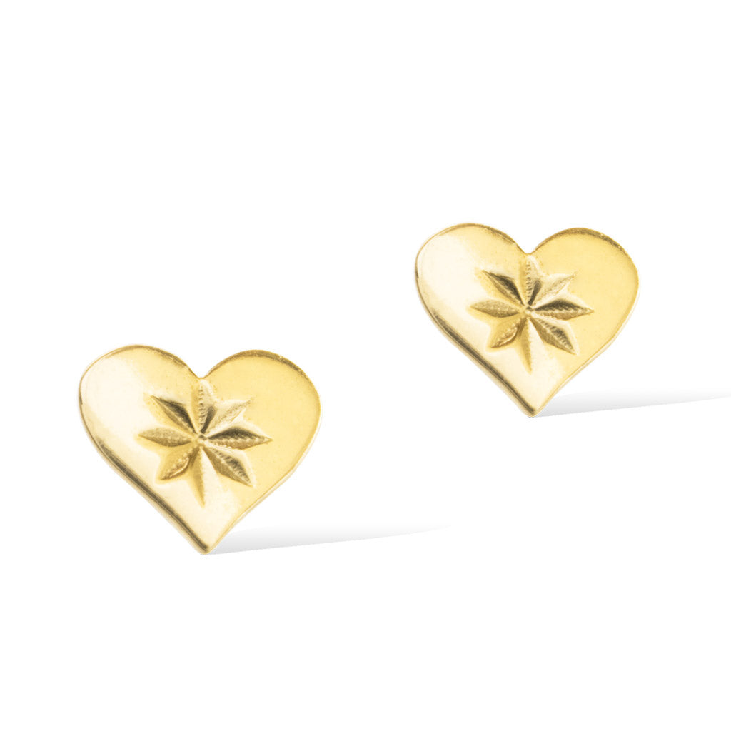 HEARTBEAT STUD EARRINGS -  Gold