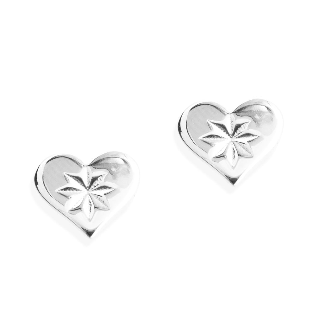 HEARTBEAT STUD EARRINGS -  Sterling Silver