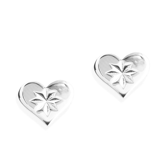 HEARTBEAT STUD EARRINGS -  Sterling Silver