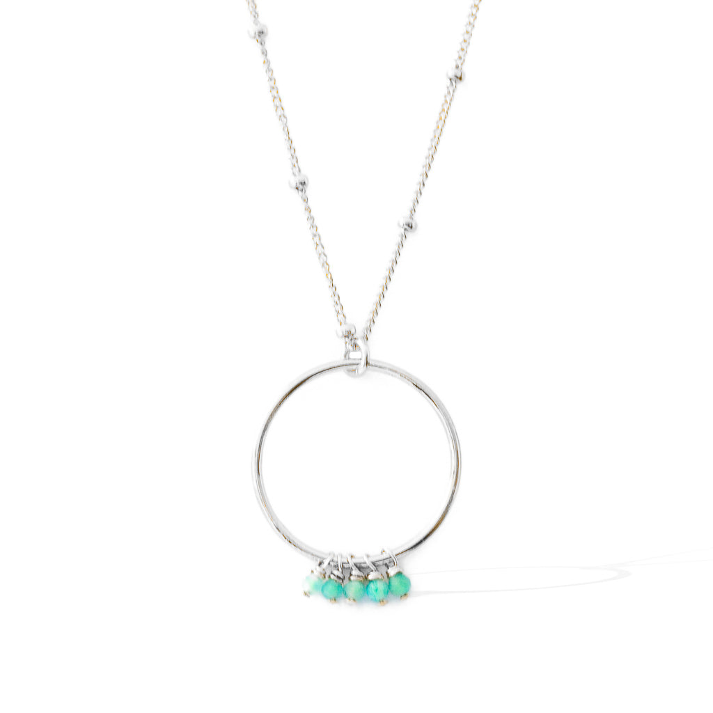 Halo Constellation Necklace silver amazonite