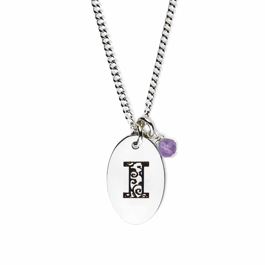 Birthstone-love-letter-i-silver amethyst