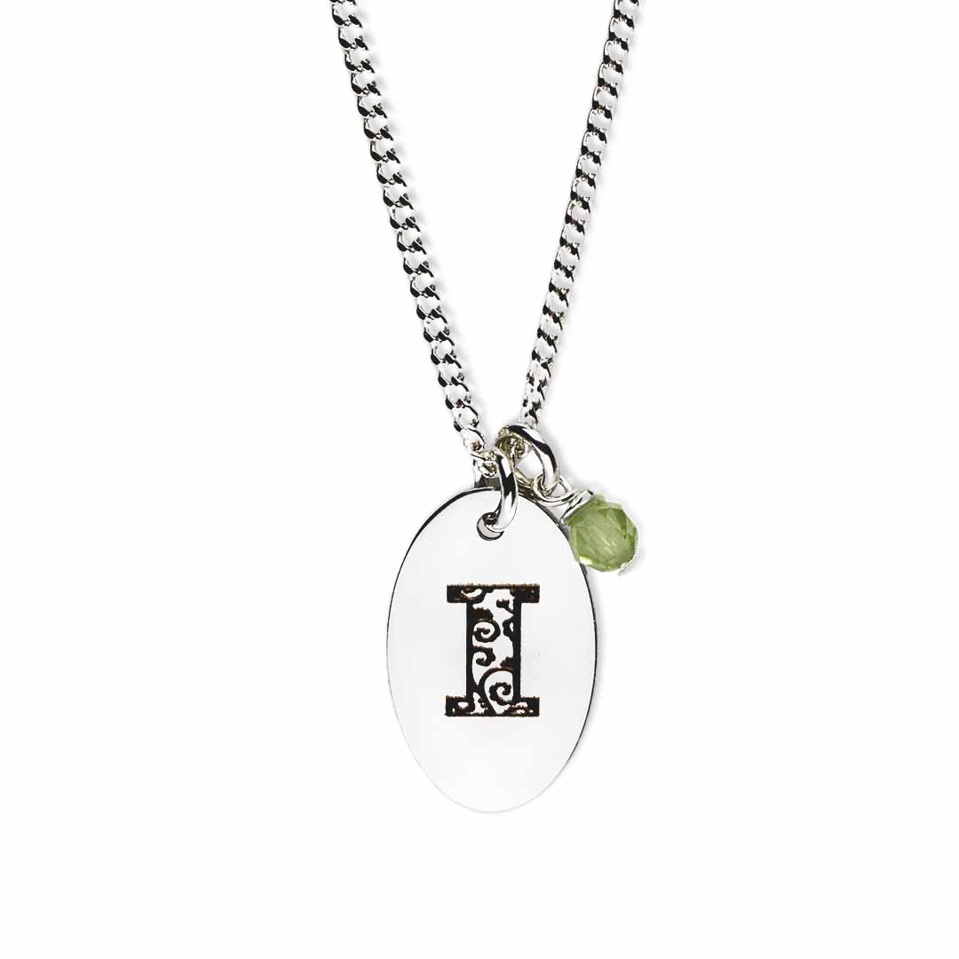 Birthstone-love-letter-i-silver peridot