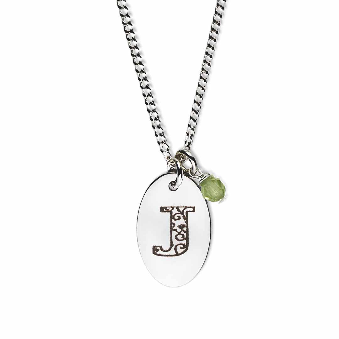 Birthstone-love-letter-j-silver peridot