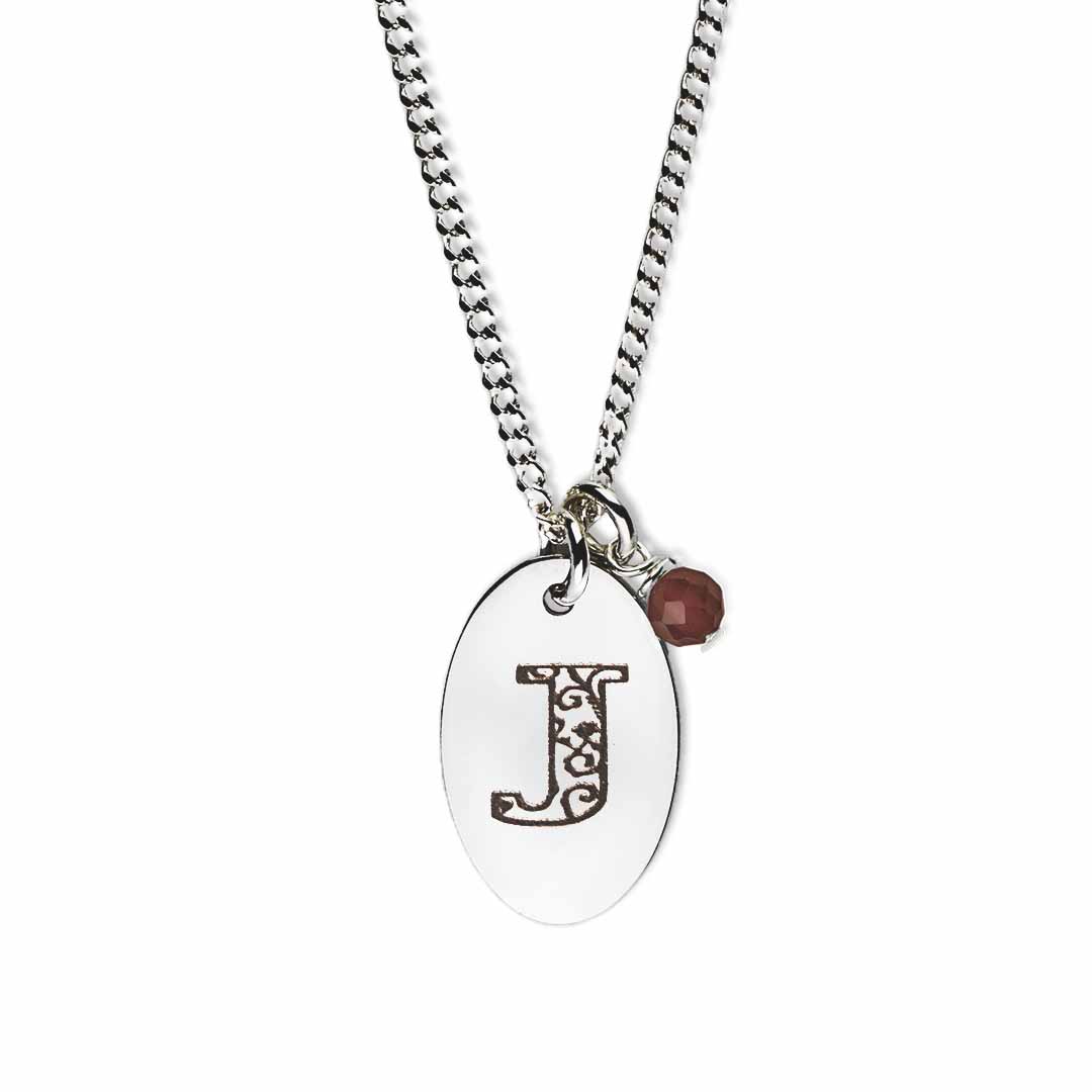 Birthstone-love-letter-j-silver red garnet