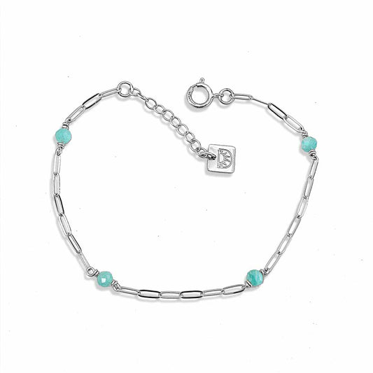 Lola Bracelet - Silver and Amazonite