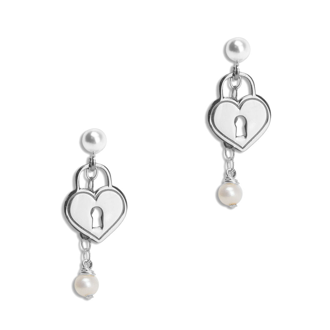 Love Locket Earrings - Silver