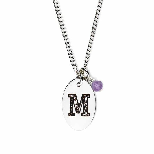 Birthstone-love-letter-m-silver amethyst