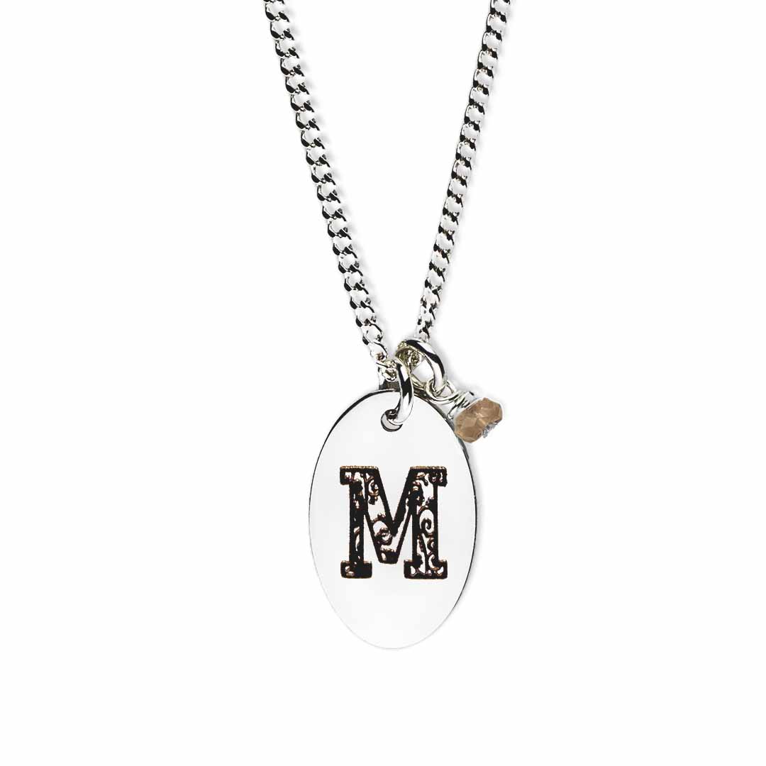 Birthstone-love-letter-m-silver citrine