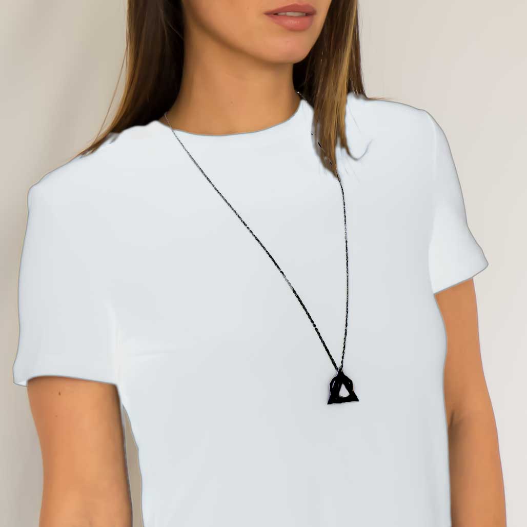 Deltaglyph and Ring of Fire Pendant - Black