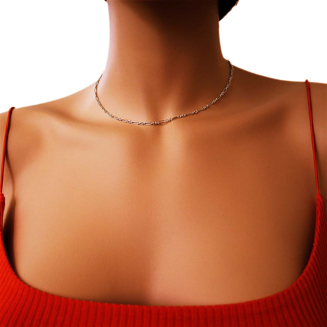 Model wearing Chain Mail Necklace