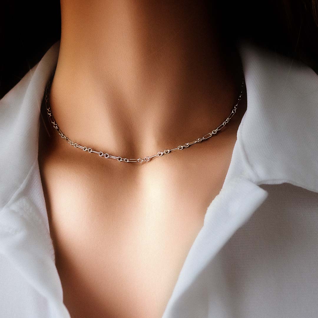 Model wearing Chain Mail Necklace